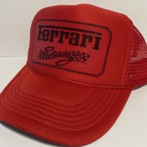 Retro F1 Grand Prix Racing 80s Style Vintage Ferrari Trucker Hat Classic Fashion